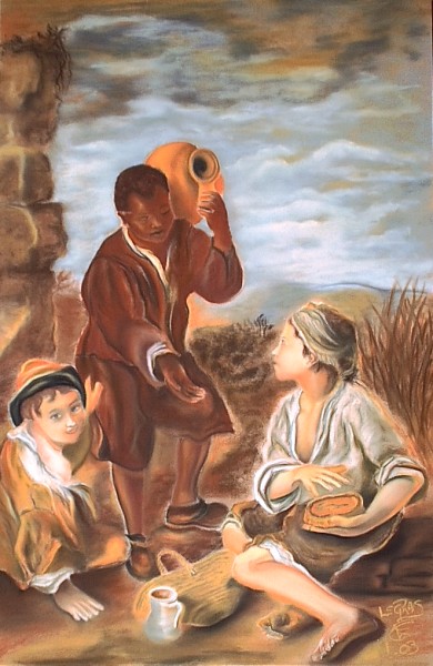 042 Le petit Noir (inspire de Murillo).jpg - d'après Murillo  4 (60x80 cm)